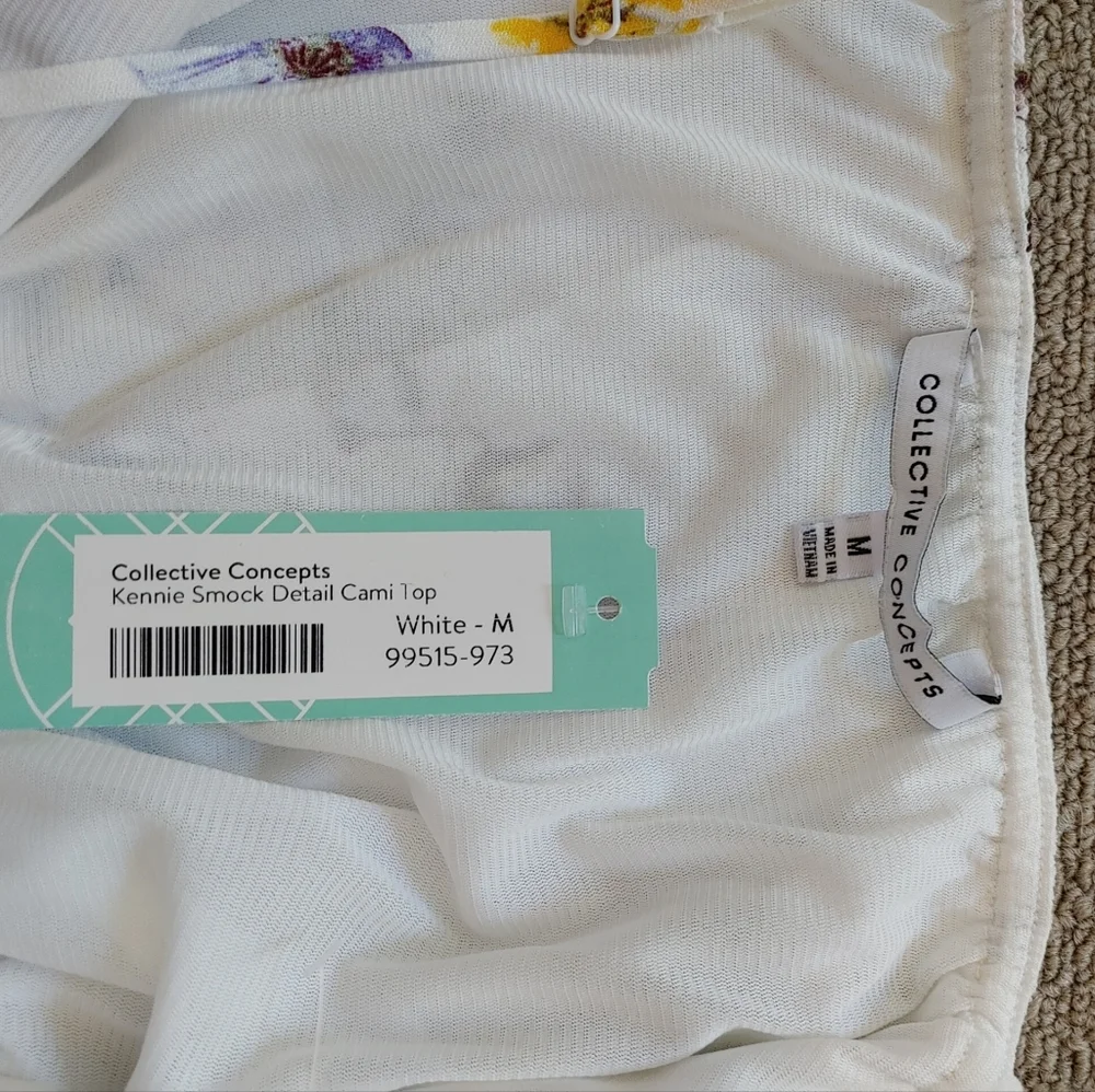 NWT Collective Concepts Kennie Smock detail cami top - Picture 6 of 6